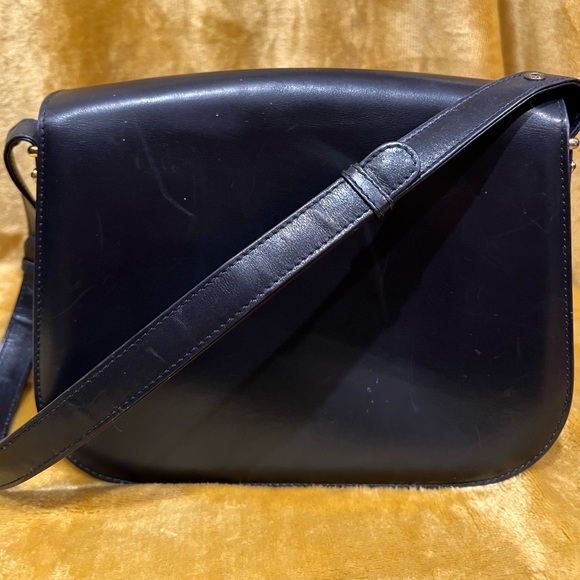 Vintage Authentic Gucci Box Bag Dark Navy Leather - Picture 4 of 15